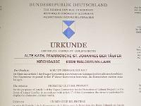 Plakette der Haager Konvention an Pfeilerbasilika Lahr